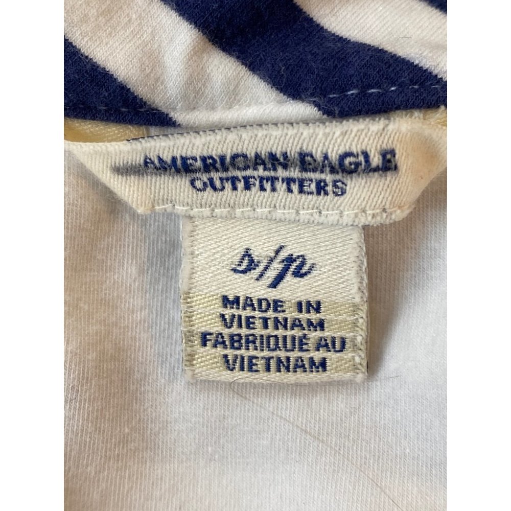 American Eagle Blue Striped Sun Dress Pockets Tie Back Small - Picture 8 of 14